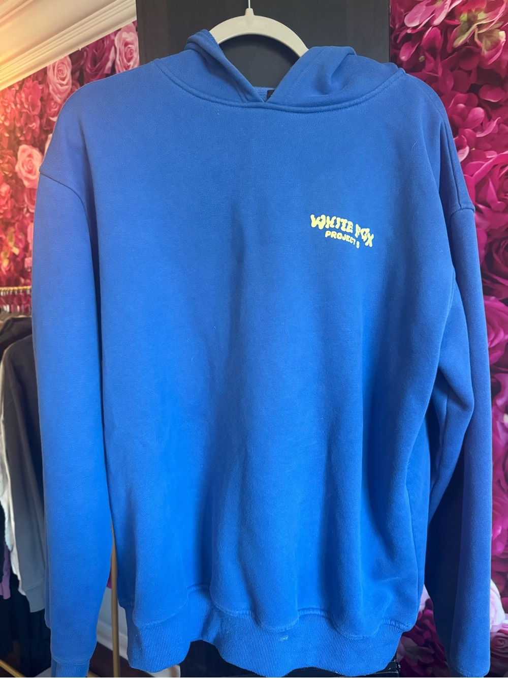 White Fox Boutique Royal Blue Hoodie with Yellow Logo